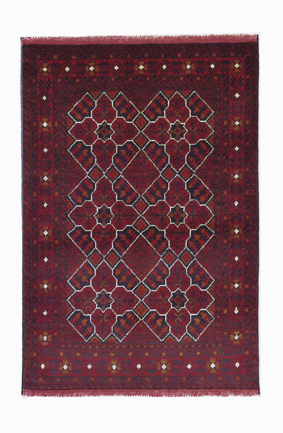 Afghan Rug - Kunduz - 121 x 82 cm - dark red