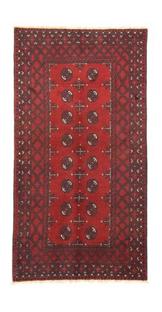 Afghan Rug - Filpa - 192 x 99 cm - red