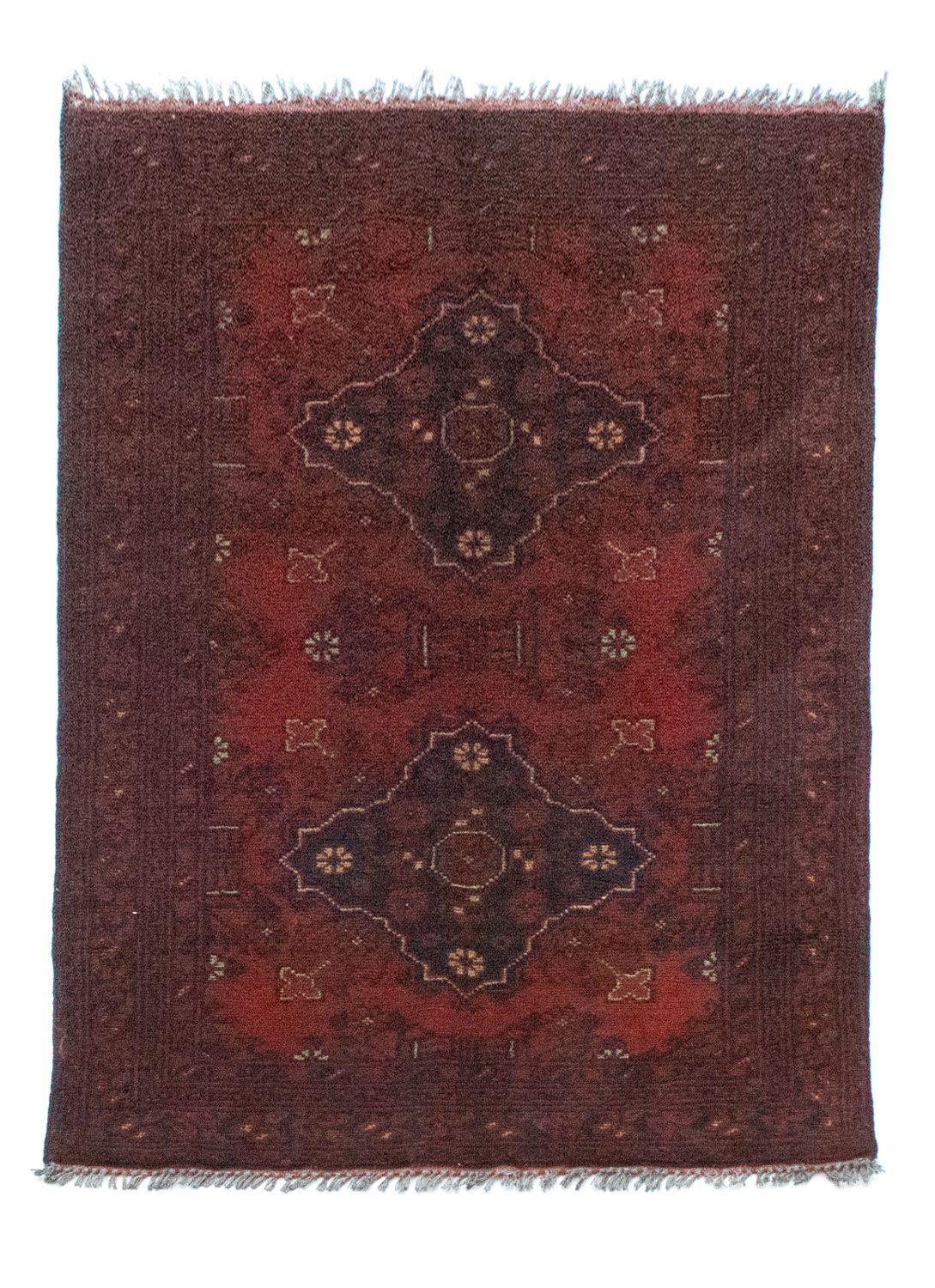 Afghan Rug - Kunduz - 129 x 73 cm - red