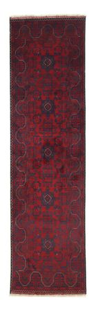 Runner Afghan Rug - Kunduz - 290 x 79 cm - dark red