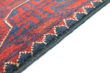 Runner Afghan Rug - Kunduz - 290 x 79 cm - dark red