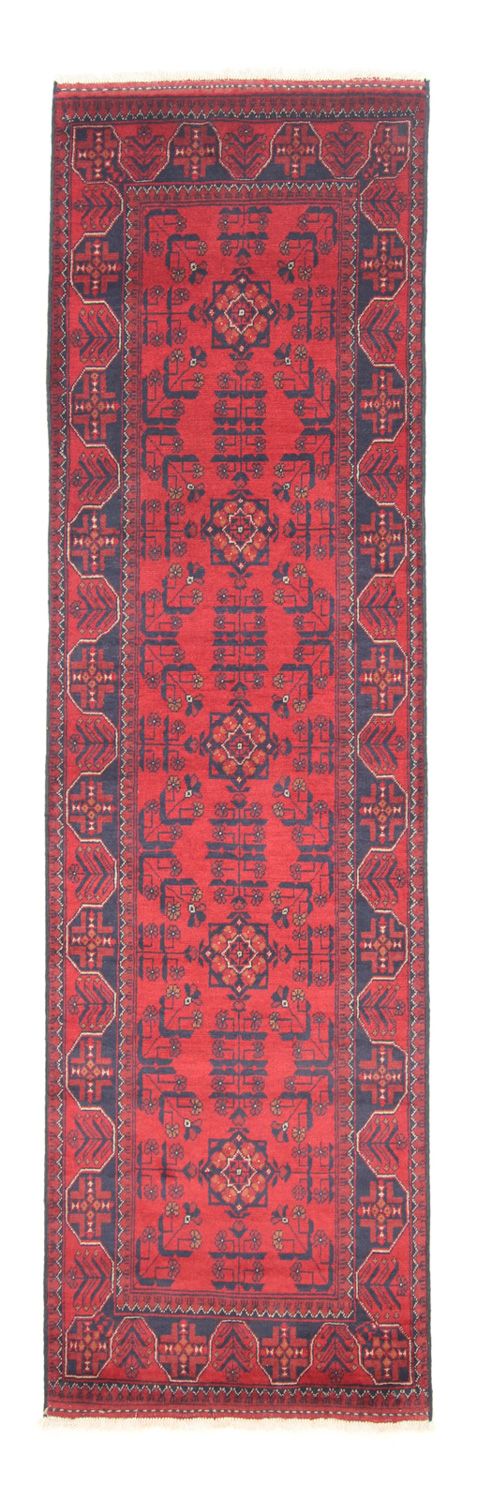 Runner Afghan Rug - Kunduz - 297 x 79 cm - red