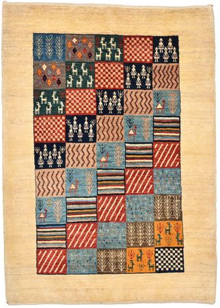 Gabbeh Rug - Loribaft Perser - 148 x 105 cm - colorful