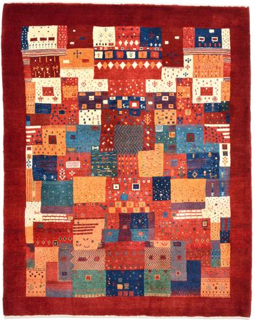 Gabbeh Rug - Loribaft Perser - 201 x 154 cm - red
