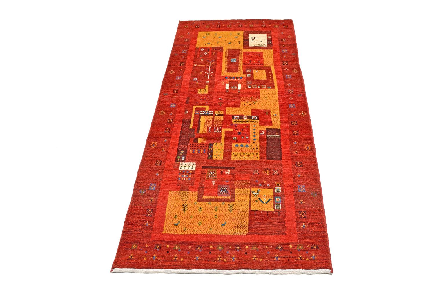 Runner Gabbeh Rug - Loribaft Perser - 196 x 80 cm - red