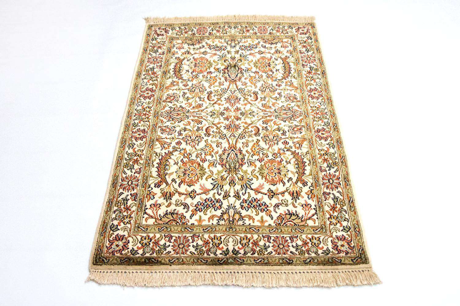 Silk Rug - Kashmir Silk - 127 x 74 cm - beige