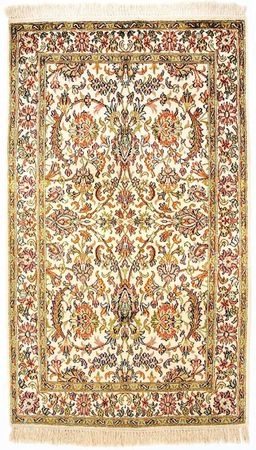 Silk Rug - Kashmir Silk - 127 x 74 cm - beige