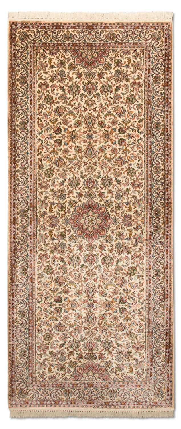 Runner Silk Rug - Kashmir Silk - 192 x 79 cm - beige