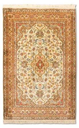 Silk Rug - Kashmir Silk - 123 x 79 cm - beige