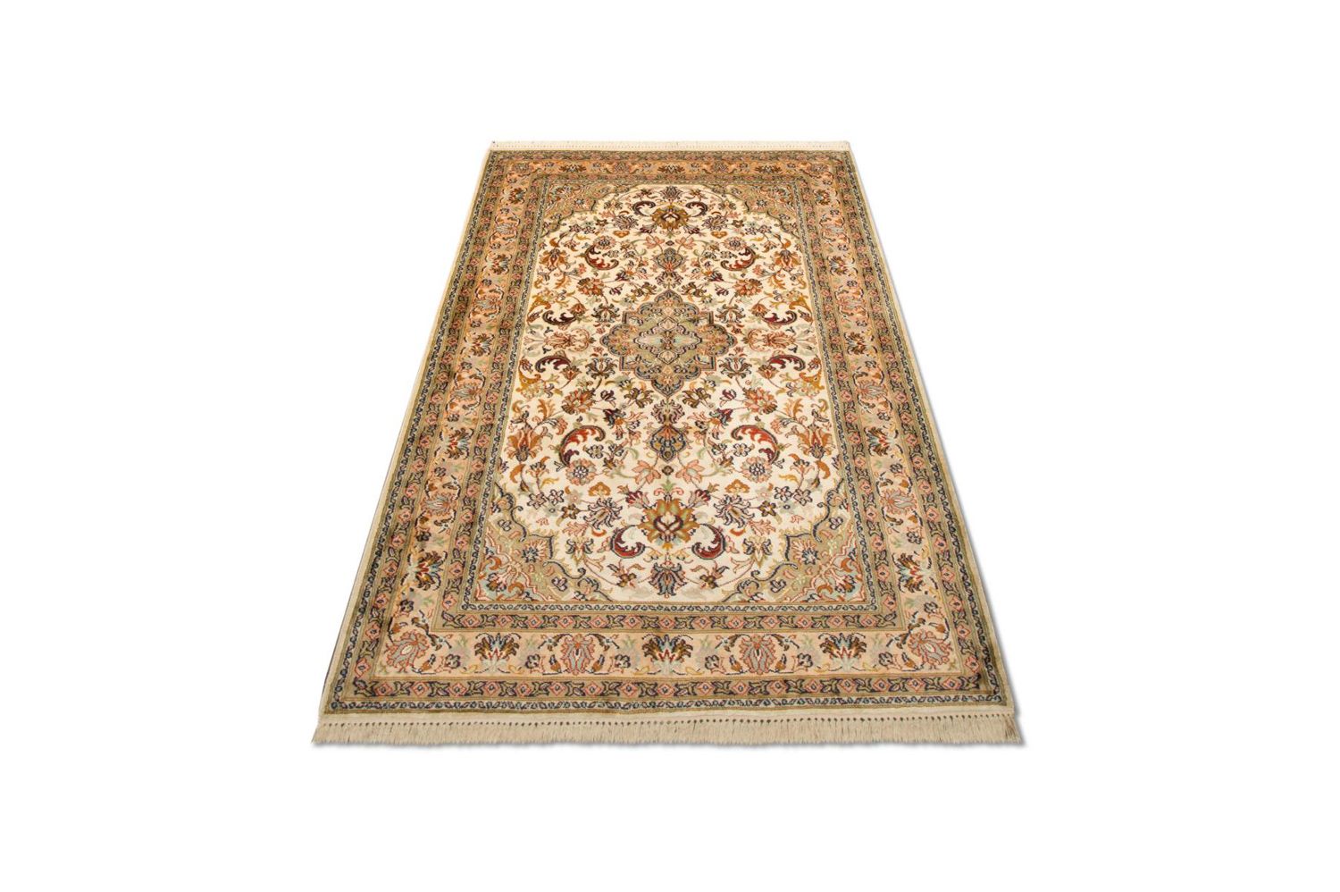 Silk Rug - Kashmir Silk - 155 x 96 cm - beige