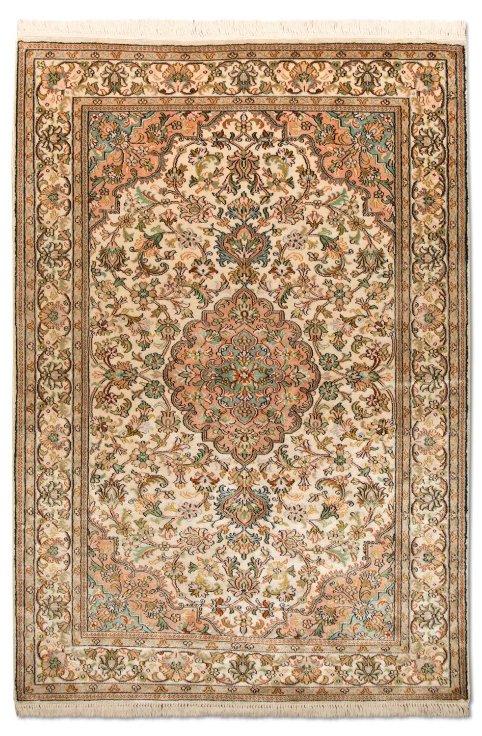 Silk Rug - Kashmir Silk - 148 x 93 cm - beige