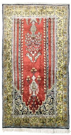 Silk Rug - Kayseri - 137 x 77 cm - red