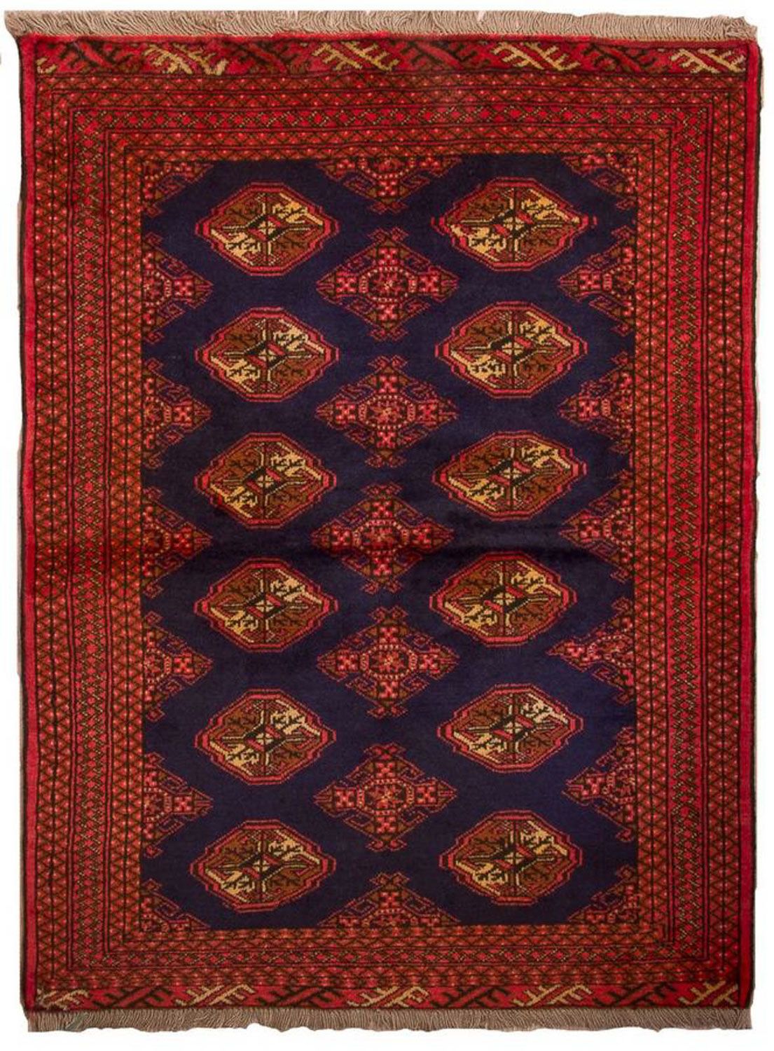 Turkaman Rug - 135 x 103 cm - dark blue