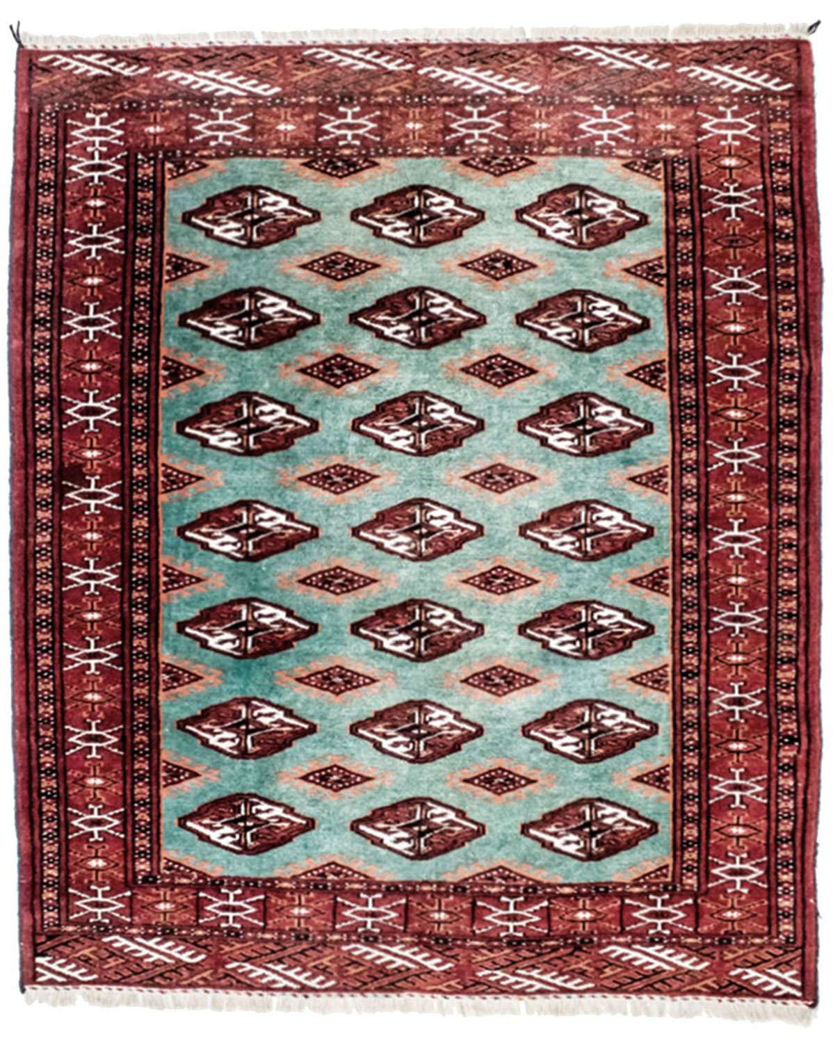 Turkaman Rug - 124 x 100 cm - turquoise