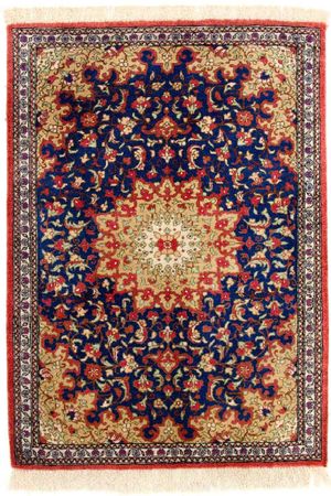 Silk Rug - Ghom Silk - Premium - 75 x 56 cm - blue