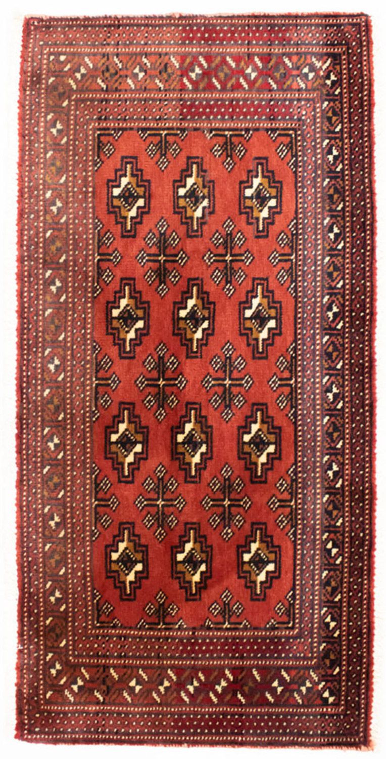 Runner Turkaman Rug - 100 x 50 cm - red