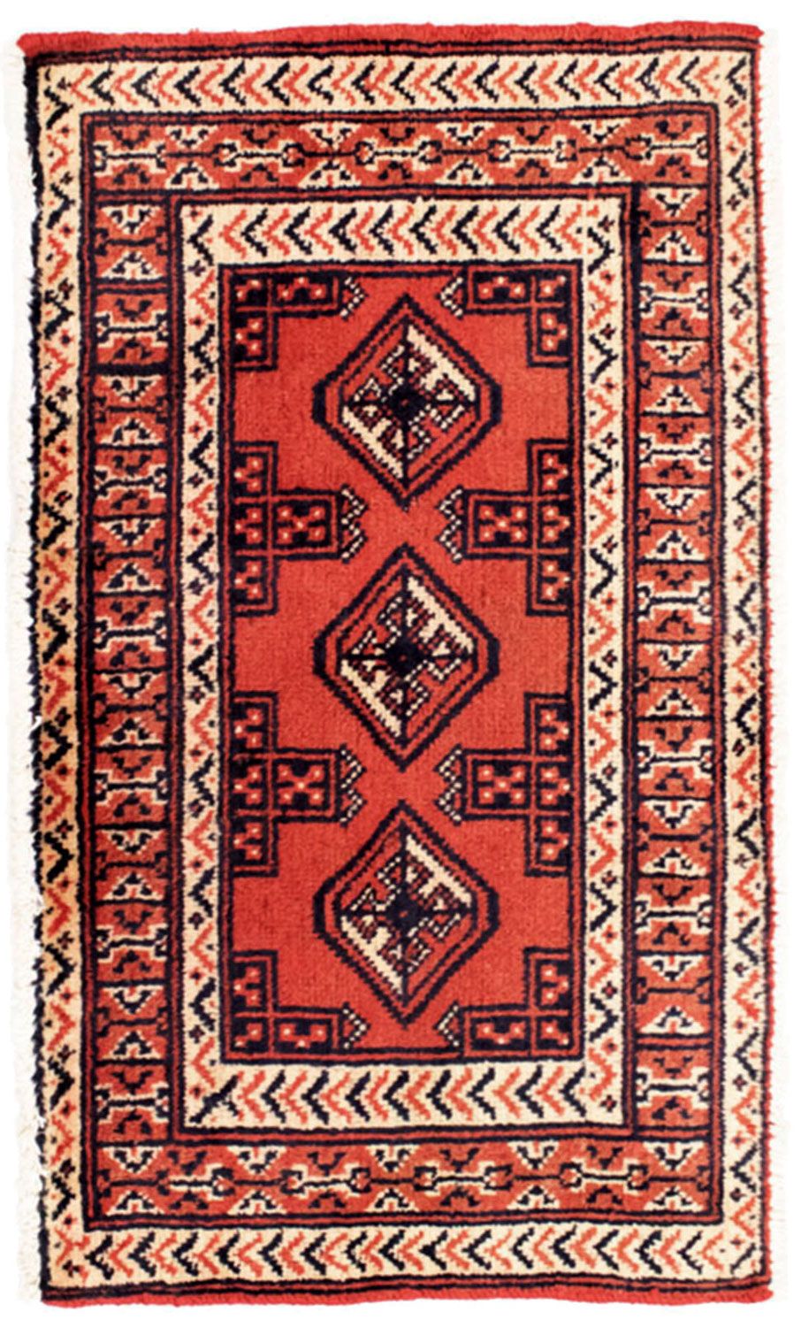 Runner Turkaman Rug - 100 x 50 cm - red