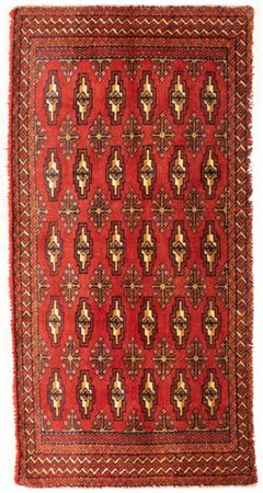 Runner Turkaman Rug - 100 x 50 cm - red