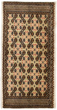 Runner Turkaman Rug - 100 x 50 cm - beige