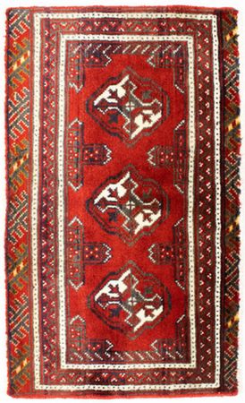 Runner Turkaman Rug - 100 x 50 cm - red