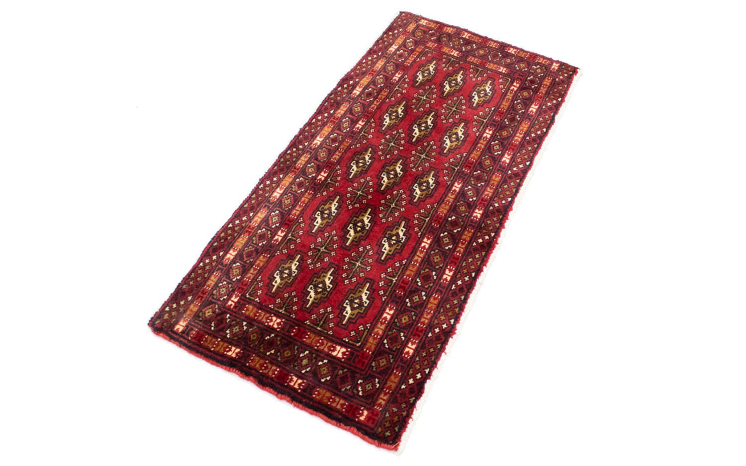 Runner Turkaman Rug - 100 x 50 cm - red