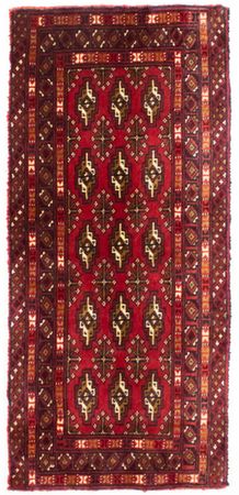 Runner Turkaman Rug - 100 x 50 cm - red