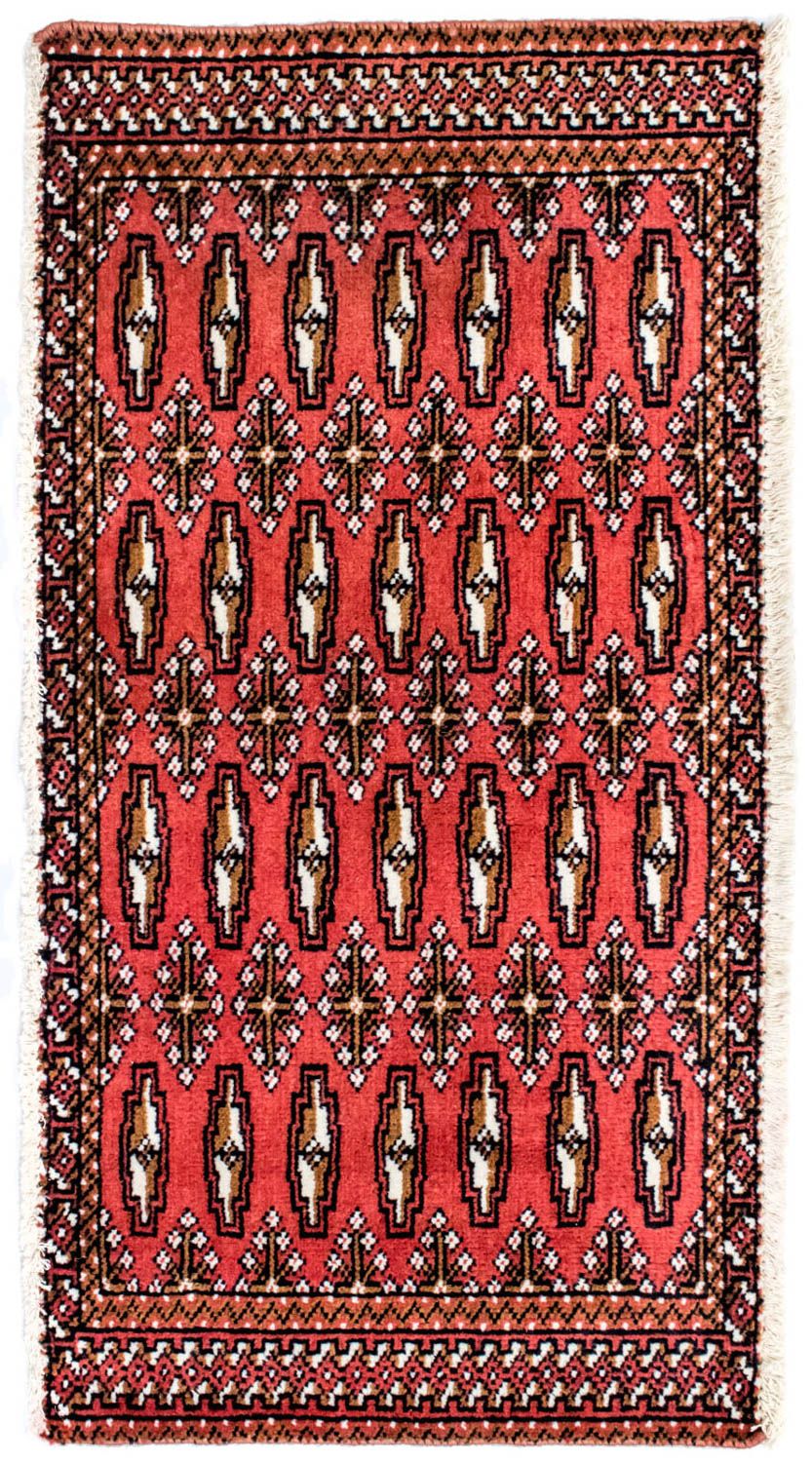 Runner Turkaman Rug - 100 x 50 cm - red