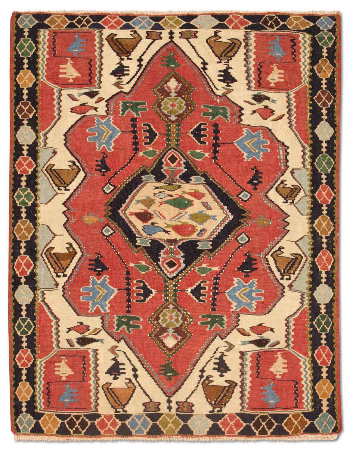 Kelim Rug - Oriental - 147 x 112 cm - red