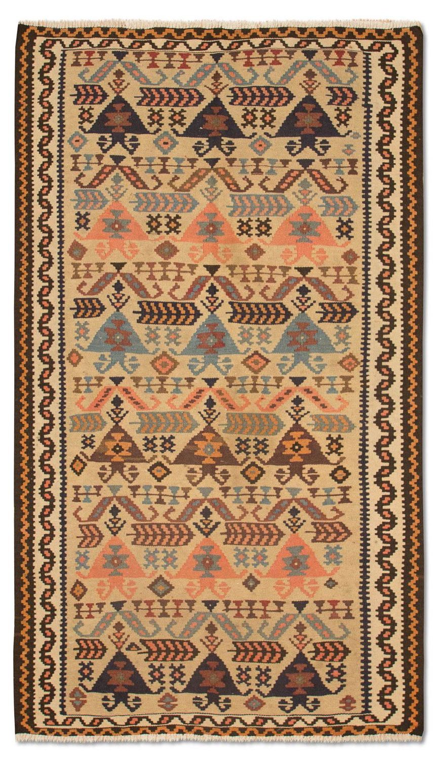 Runner Kelim Rug - Old - 195 x 108 cm - beige