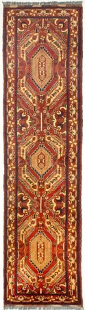 Runner Afghan Rug - Hatschlu - 307 x 83 cm - red