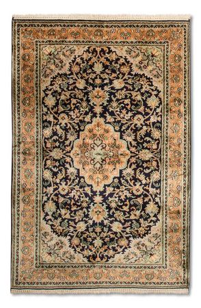 Silk Rug - Kashmir Silk - 156 x 95 cm - dark blue