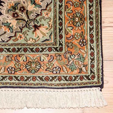 Silk Rug - Kashmir Silk - 156 x 95 cm - dark blue