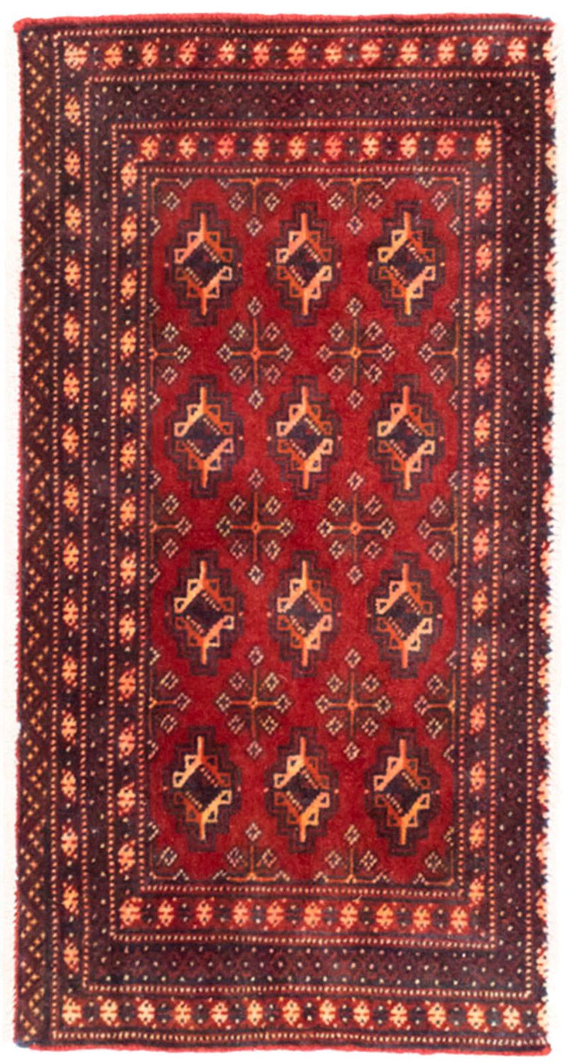 Runner Turkaman Rug - 100 x 50 cm - red