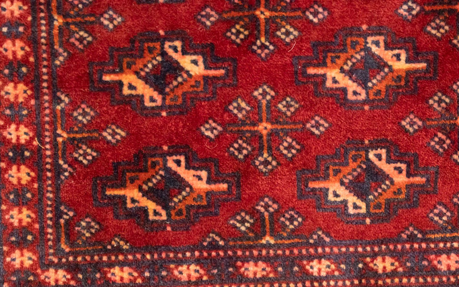 Runner Turkaman Rug - 100 x 50 cm - red