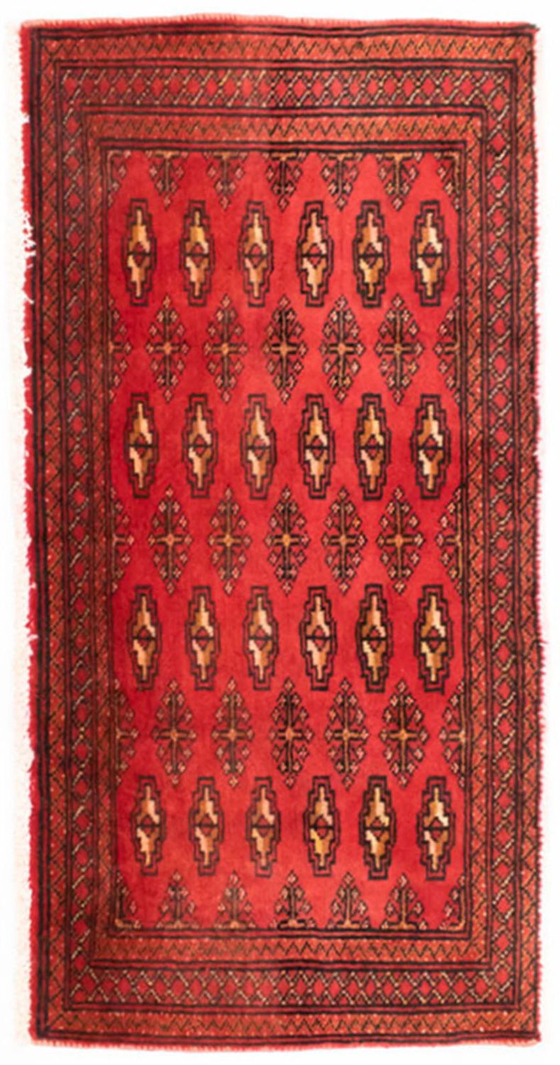 Runner Turkaman Rug - 100 x 50 cm - red