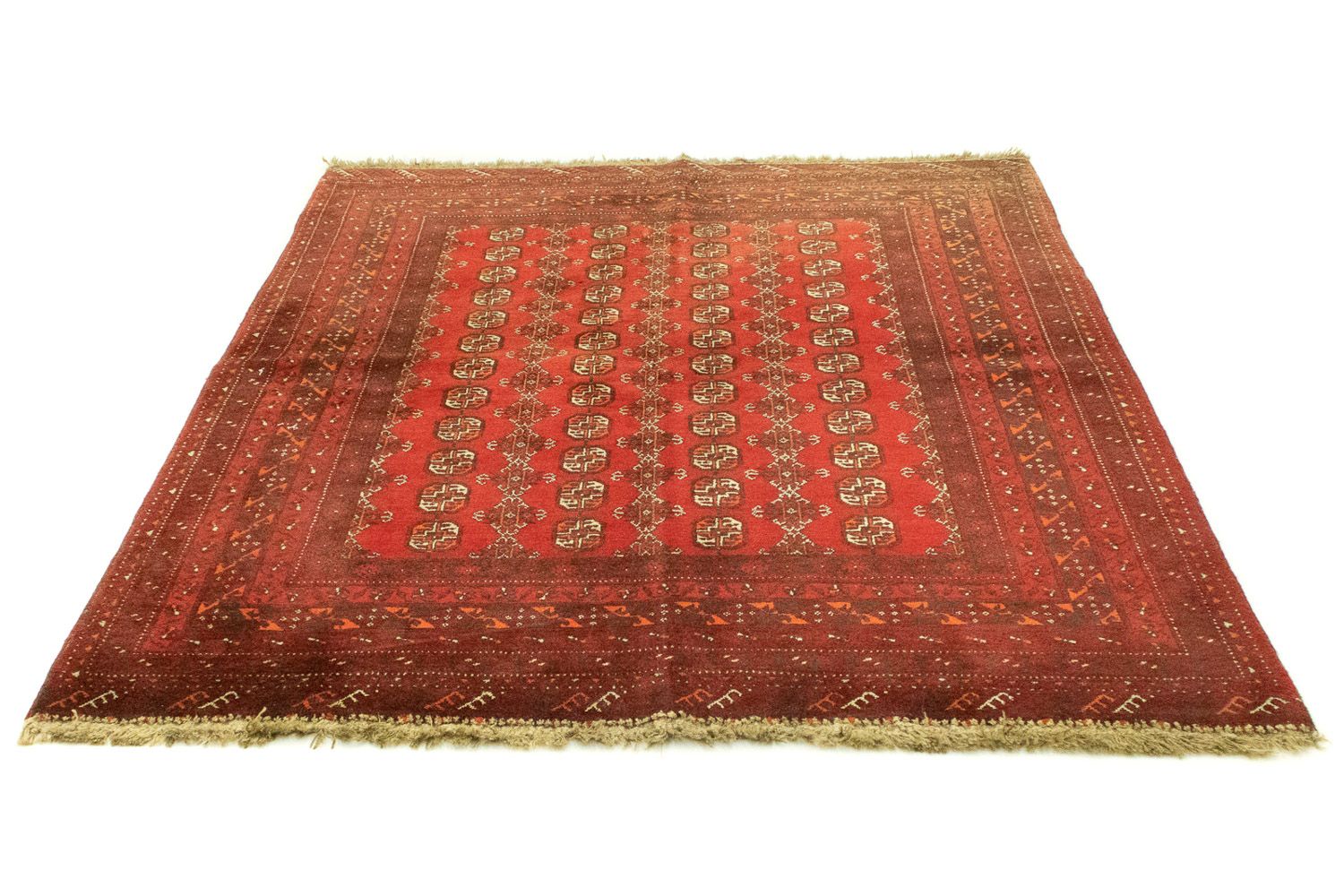 Turkaman Rug - 189 x 153 cm - red