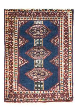 Turkaman Rug - 83 x 63 cm - blue