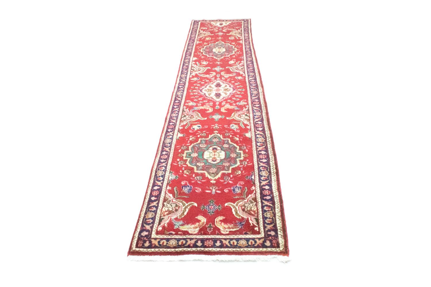 Runner Perser Rug - Tabriz - 417 x 85 cm - red