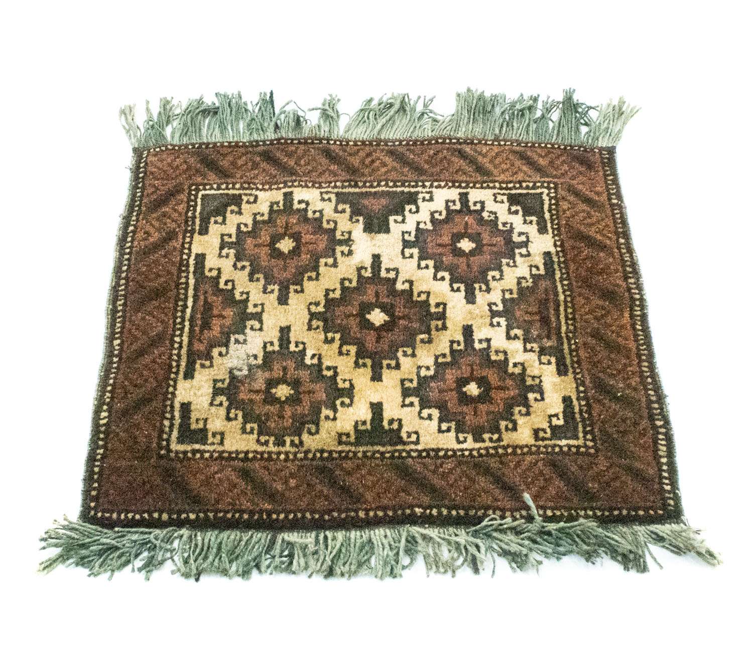 Afghan Rug square  - 47 x 41 cm - brown