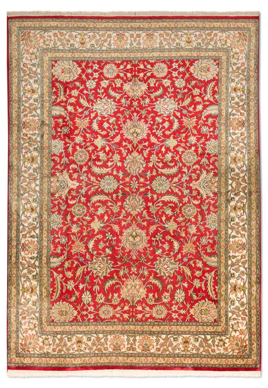 Silk Rug - Kashmir Silk - 214 x 150 cm - red