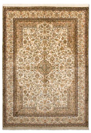 Silk Rug - Kashmir Silk - 186 x 126 cm - beige