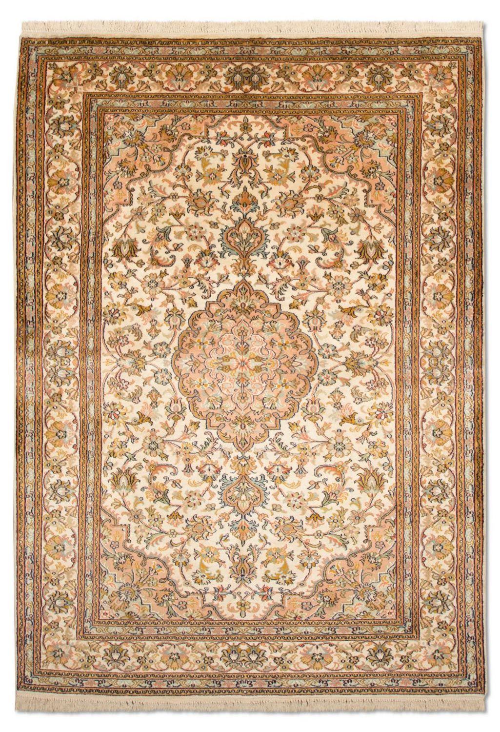 Silk Rug - Kashmir Silk - 184 x 124 cm - beige