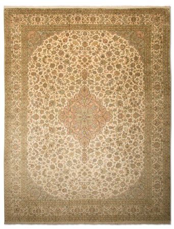 Silk Rug - Kashmir Silk - 335 x 243 cm - beige