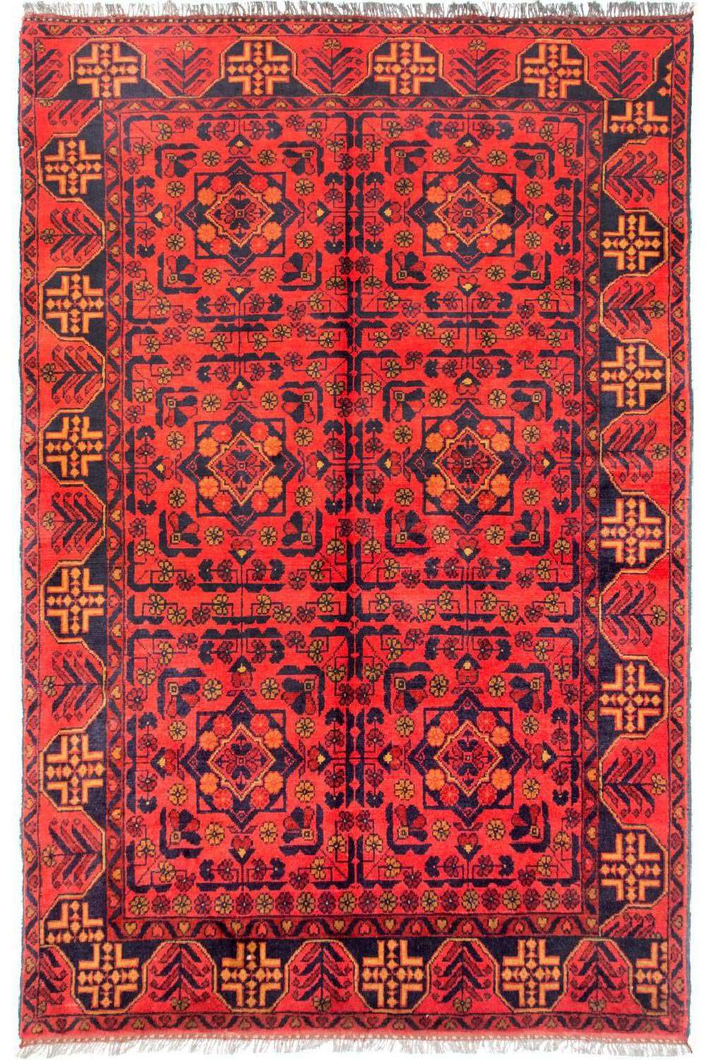 Afghan Rug - Kunduz - 190 x 128 cm - light red