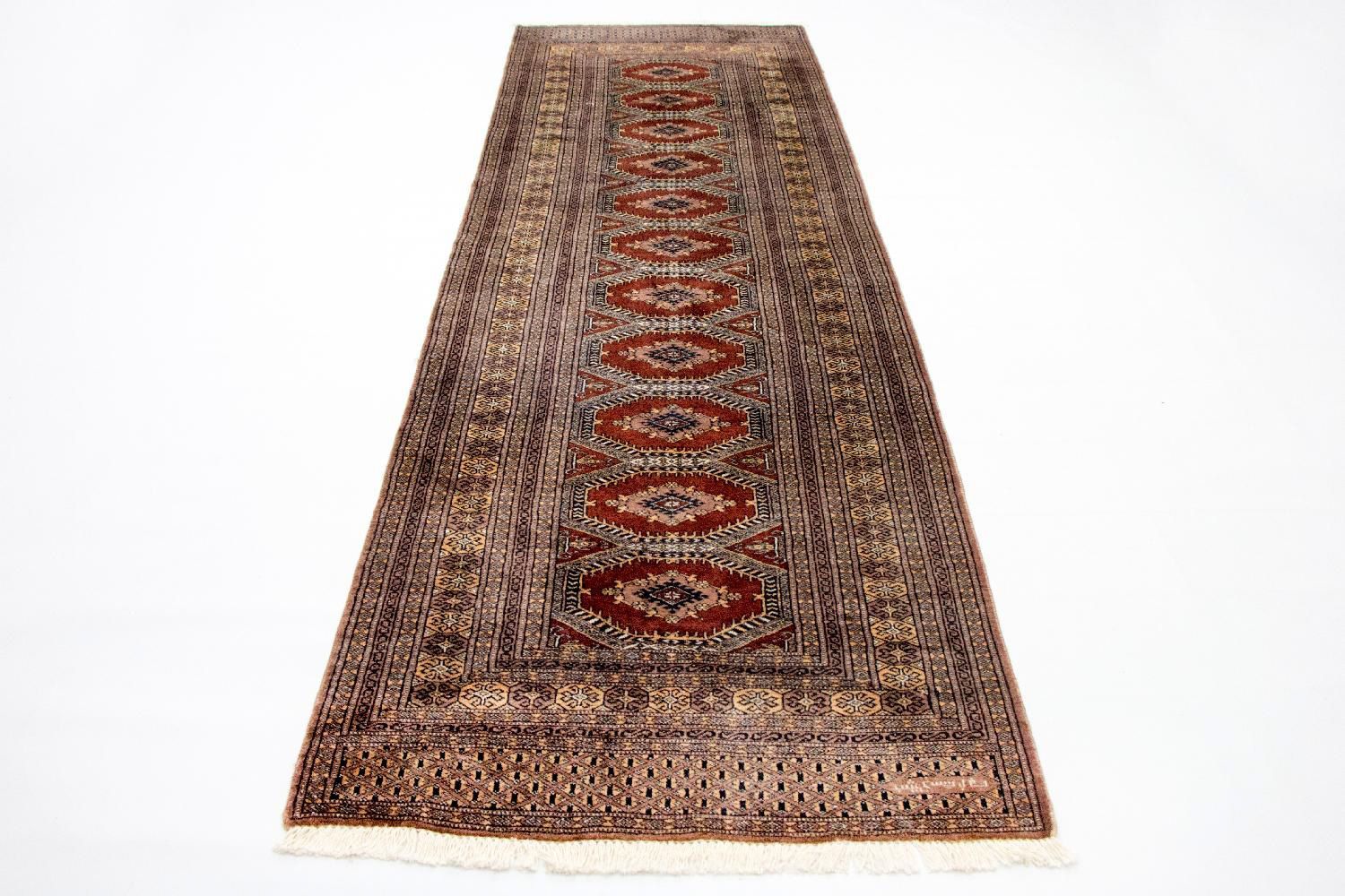 Runner Afghan Rug - Bukhara - 300 x 97 cm - red