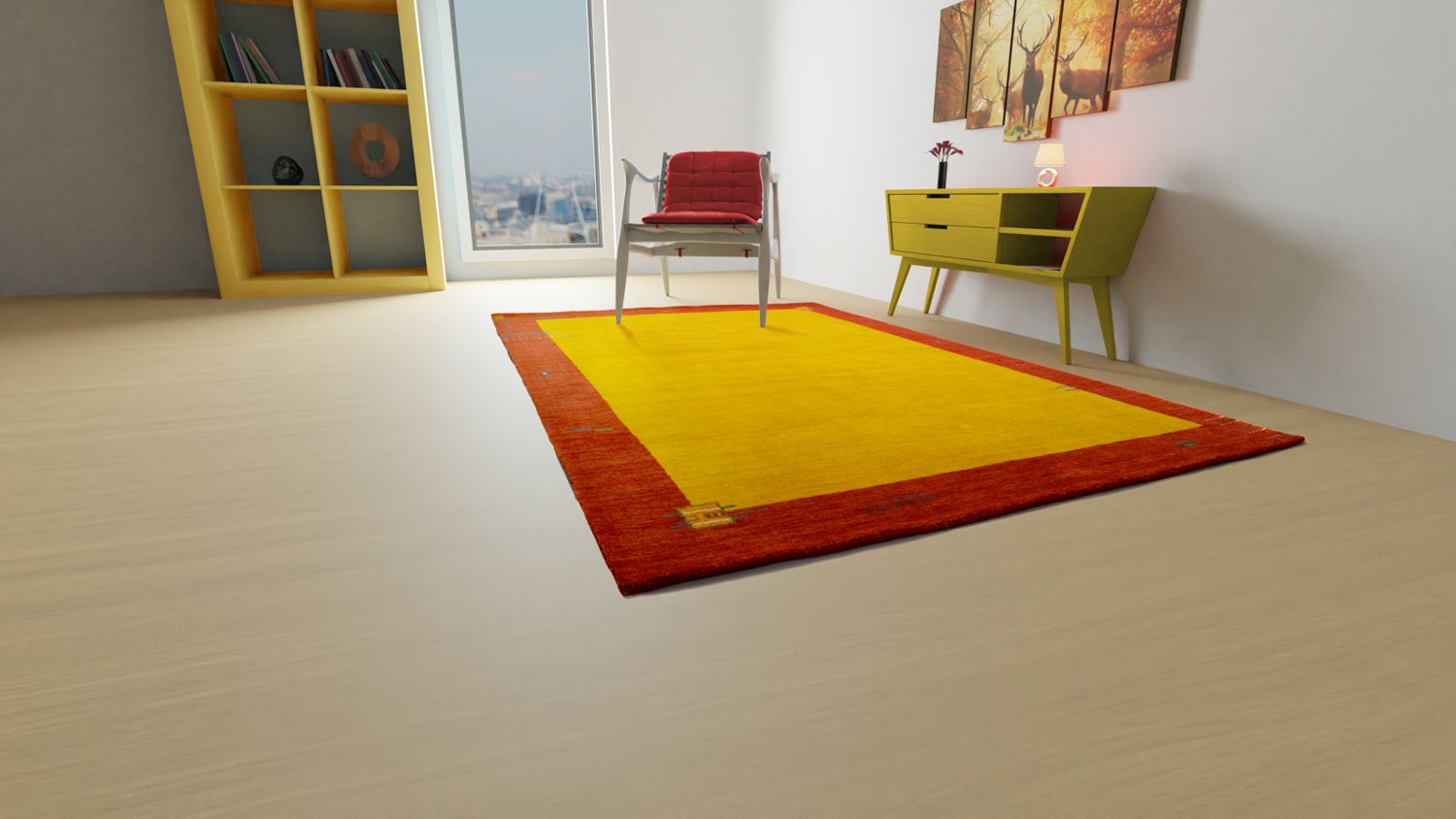 Gabbeh Rug - Indus - 300 x 250 cm - gold