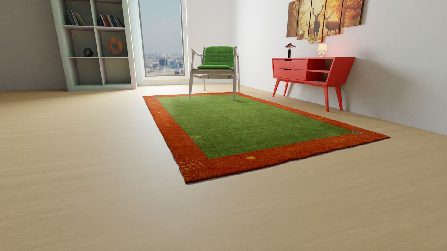 Gabbeh Rug - Indus - 300 x 250 cm - green