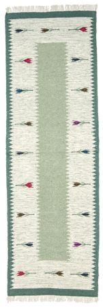 Runner Kelim Rug - Trendy - 250 x 80 cm - light green