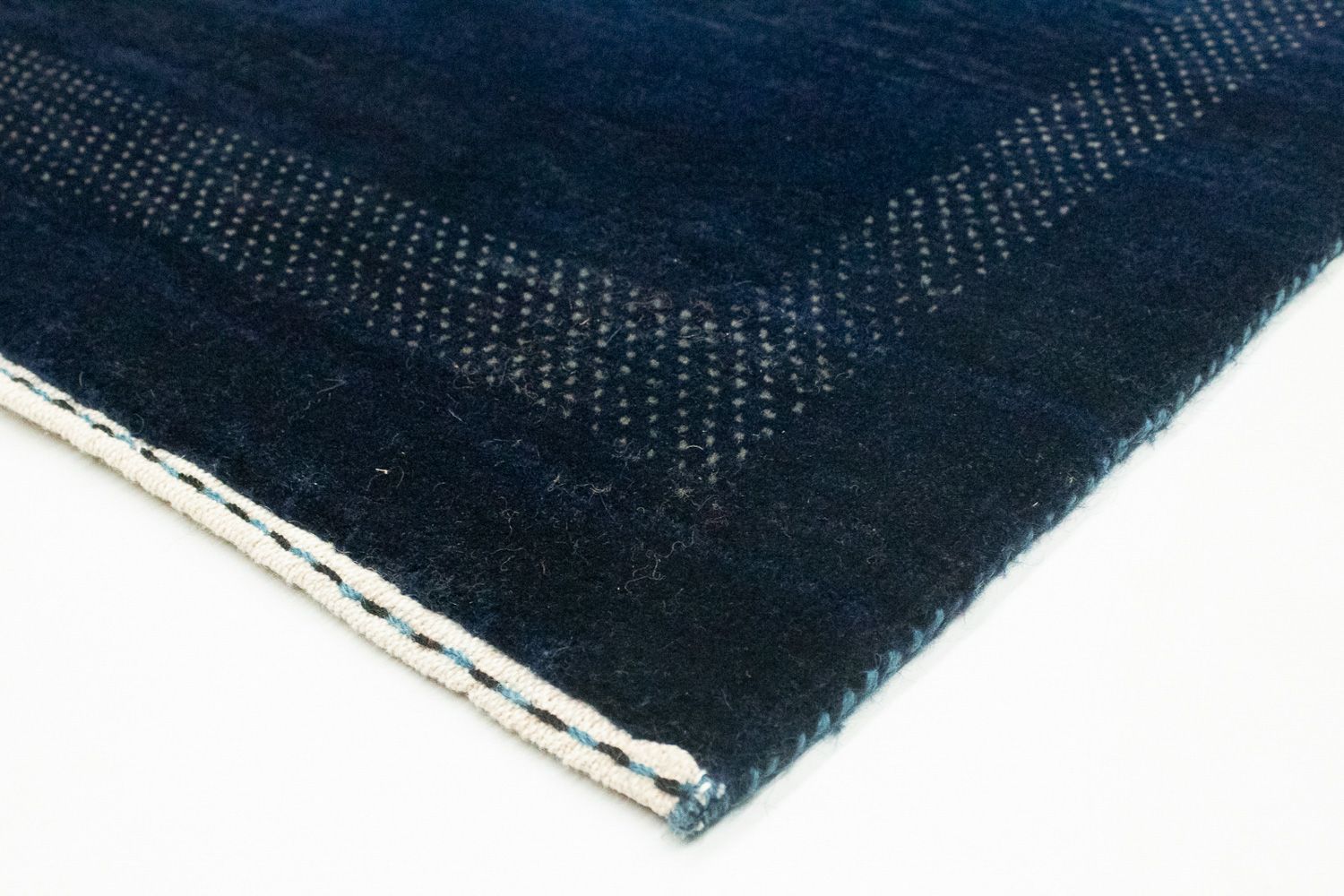 Runner Gabbeh Rug - Loribaft Perser - 242 x 80 cm - dark blue