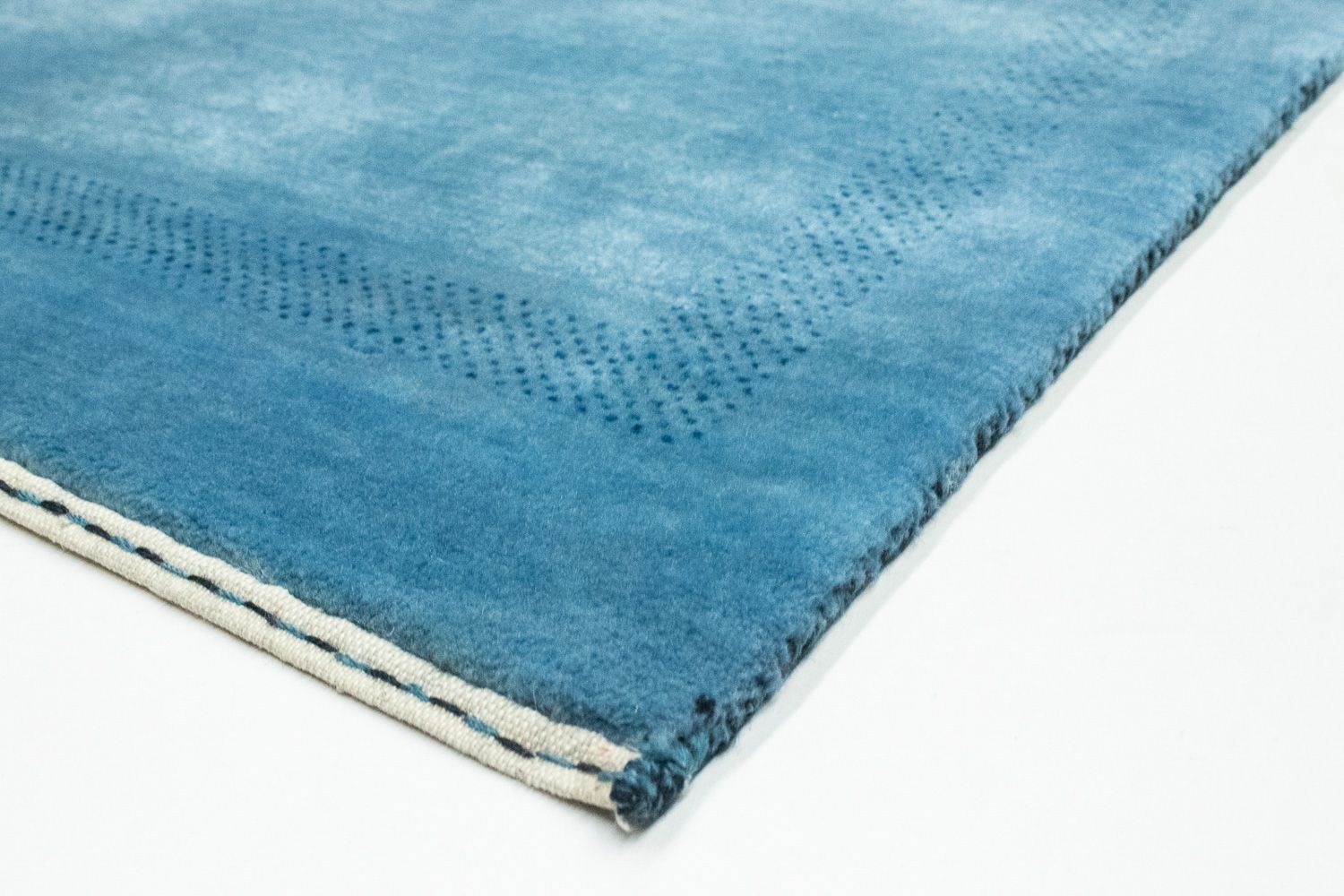 Runner Gabbeh Rug - Loribaft Perser - 246 x 77 cm - blue